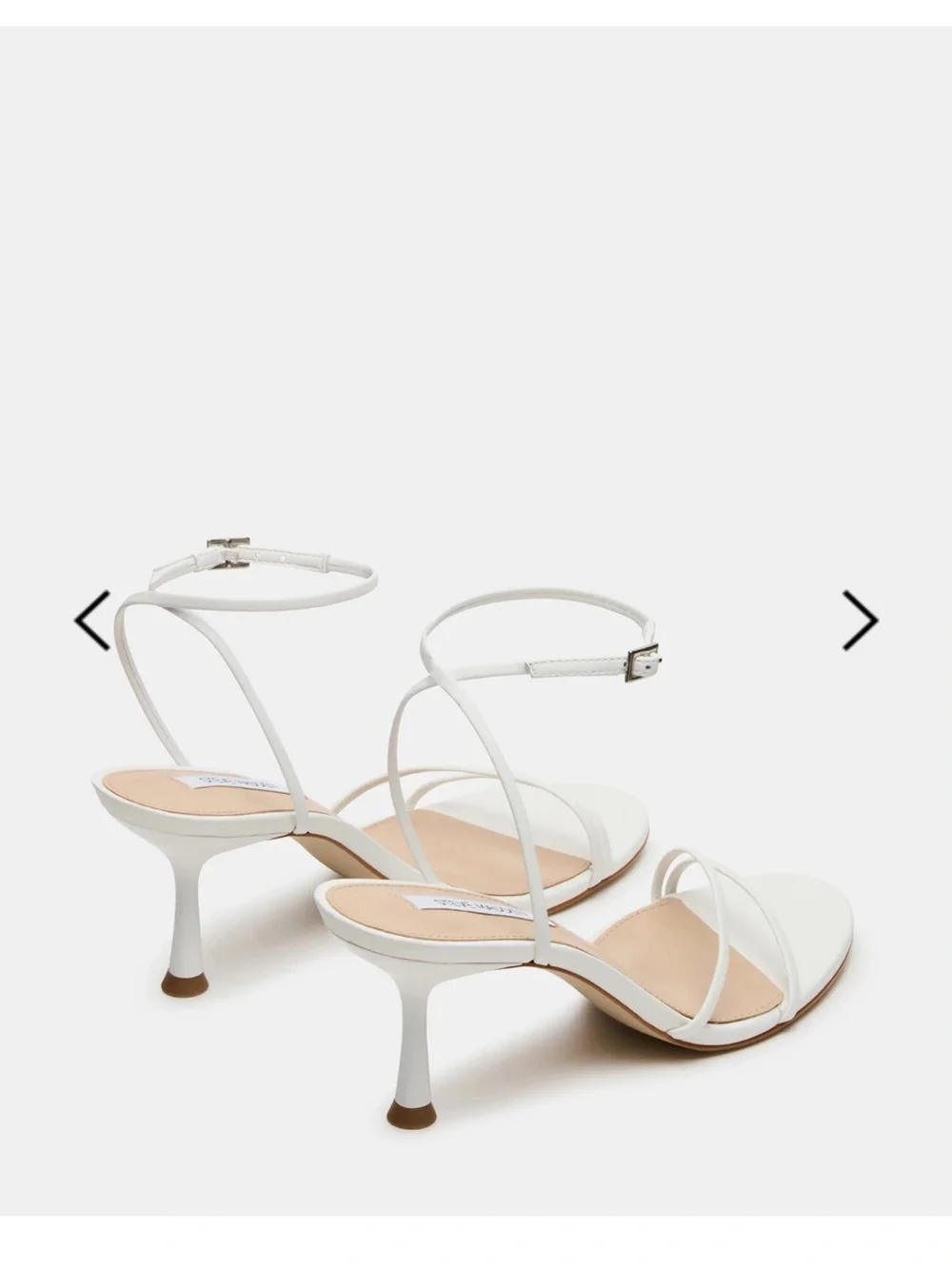 Steve Madden White Strappy Ankle‑Tie Heels